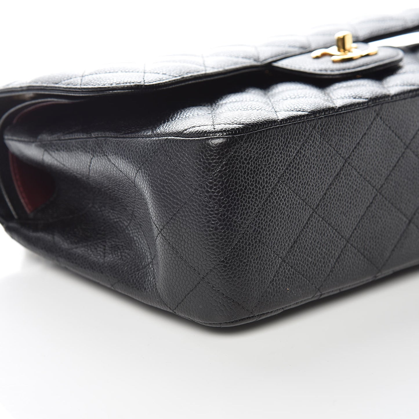 Caviar Quilted Jumbo Double Flap Black