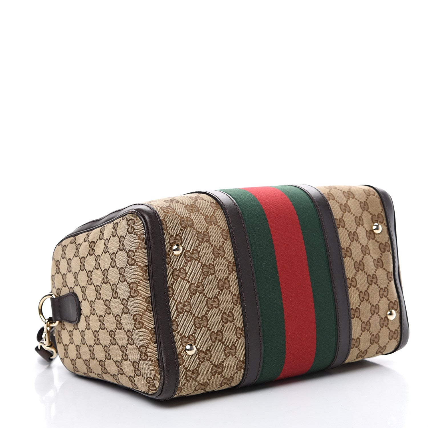 Gucci Monogram Vintage Web Medium Boston Dark Brown 3 of 21