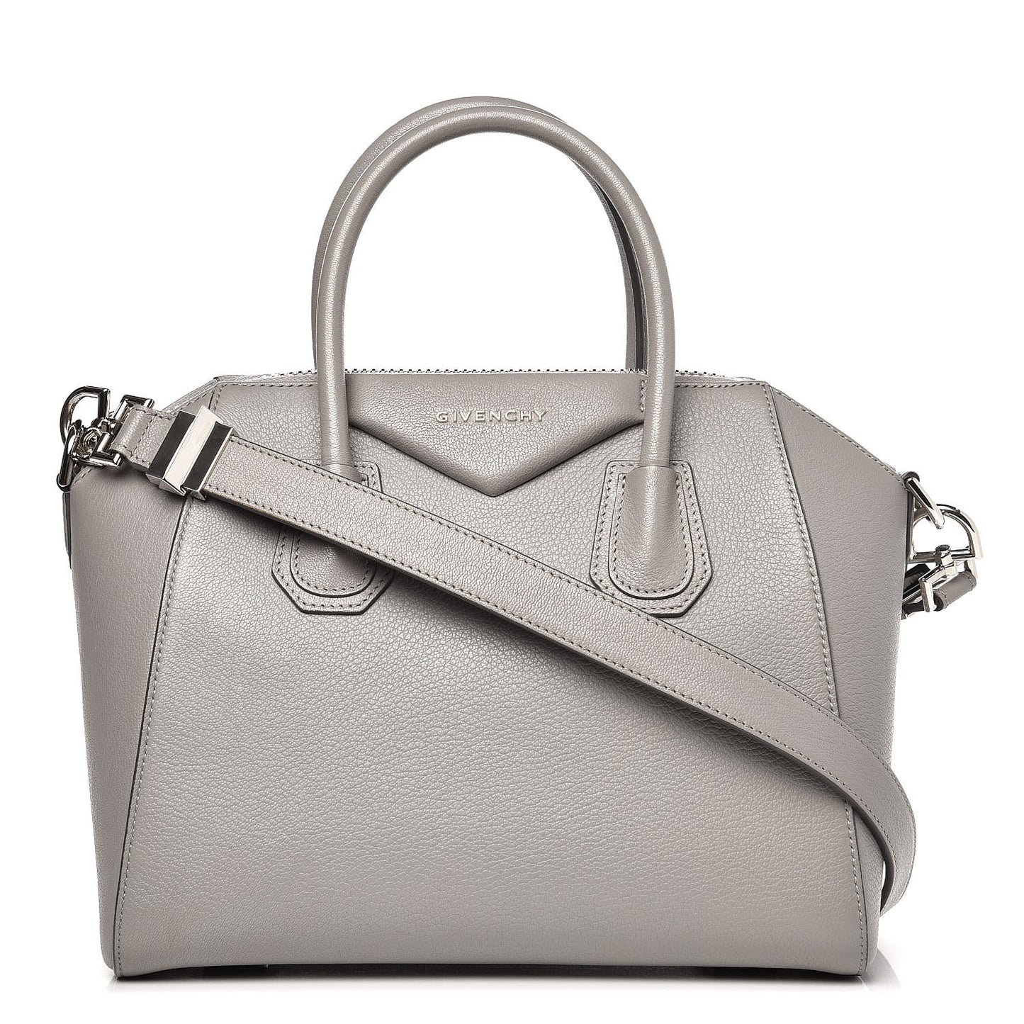 Sugar Goatskin Small Antigona Pearl Grey