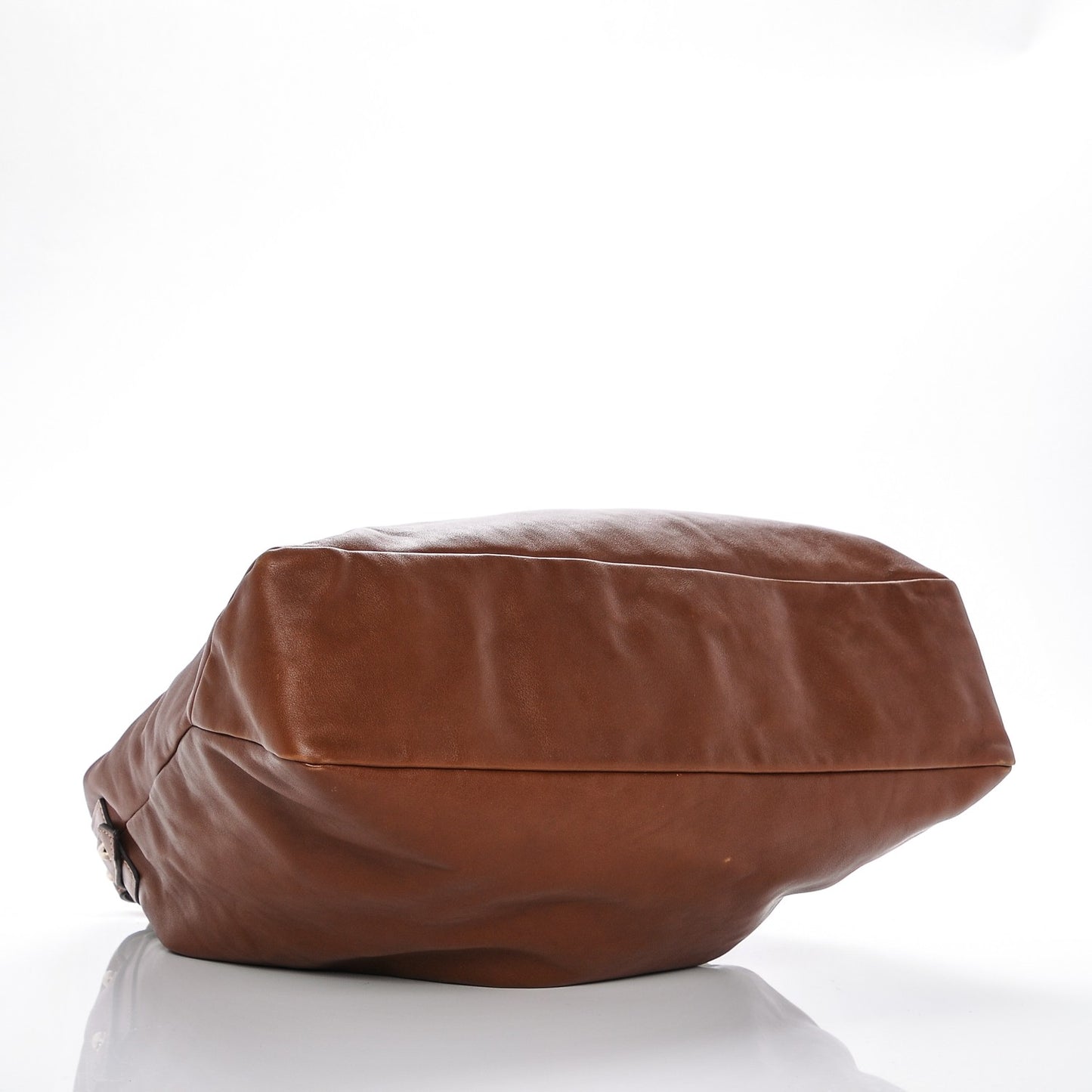 Calfskin Large Horsebit Chain Hobo Brown