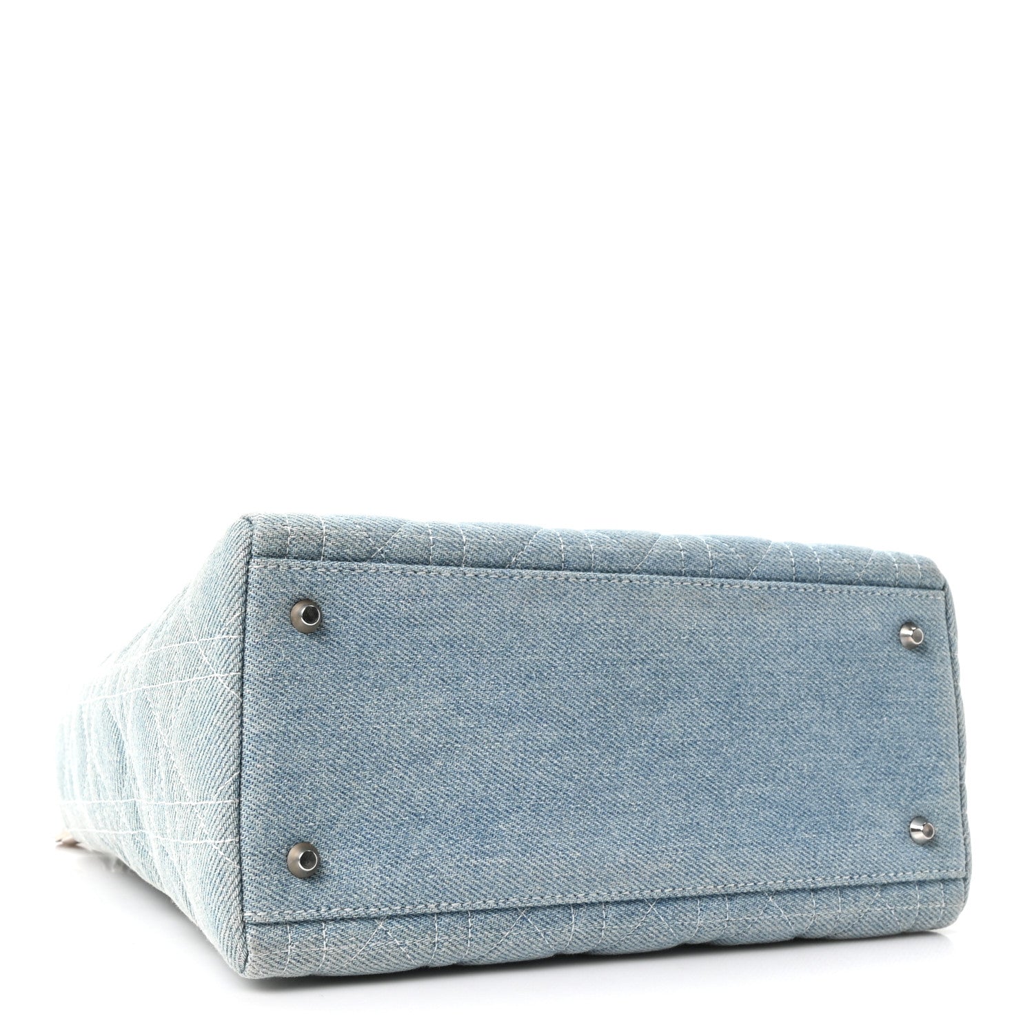 Christian Dior Denim Cannage Medium Lady Dior Light Blue 4 of 10
