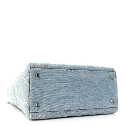 Christian Dior Denim Cannage Medium Lady Dior Light Blue 4 of 10