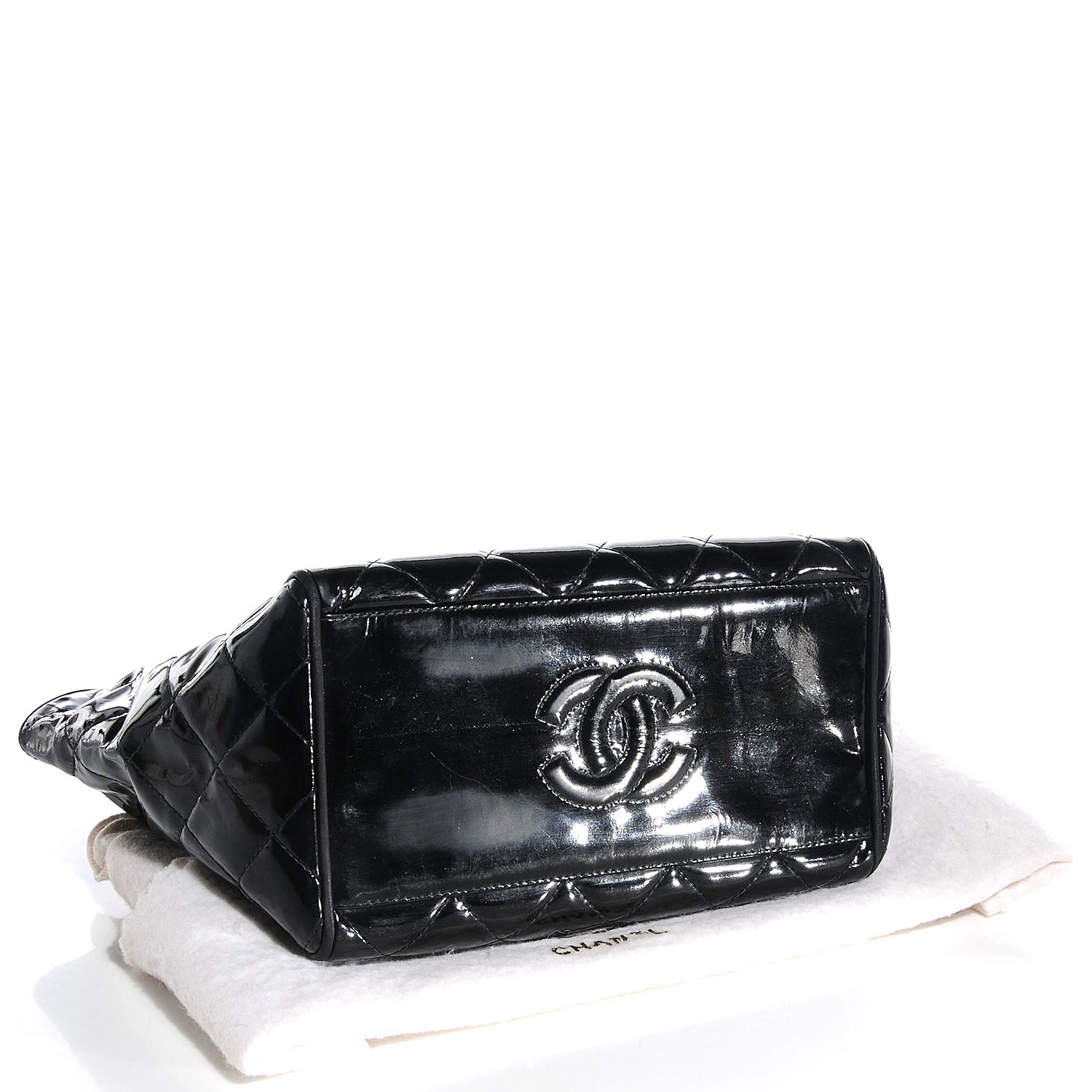 Chanel Patent Quilted Shoulder Bag Black 4 of 8