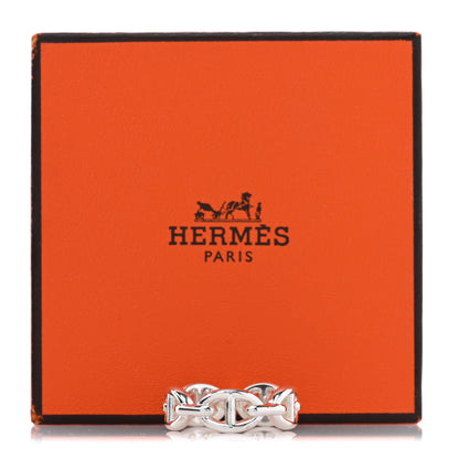 Hermes Sterling Silver PM Chaine d'Ancre Enchainee Band Ring 55 7.25 5 of 5