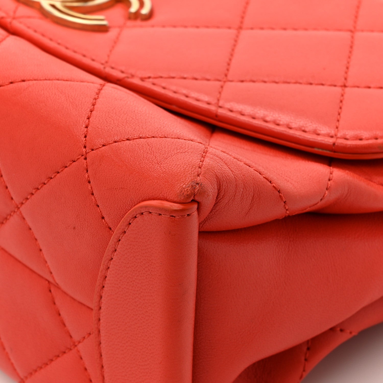 Chanel Lambskin Quilted Medium Trendy Spirit Top Handle Bag Orange 11 of 17