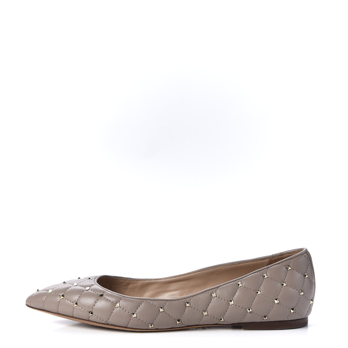 Nappa Rockstud Spike Ballerina Flats 38 Poudre