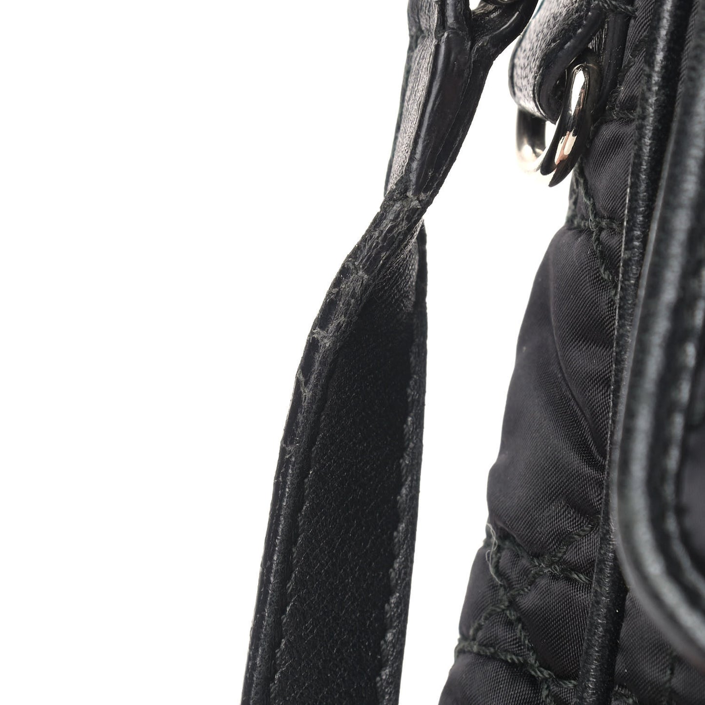 Nylon Cannage Charming Lock Bag Black