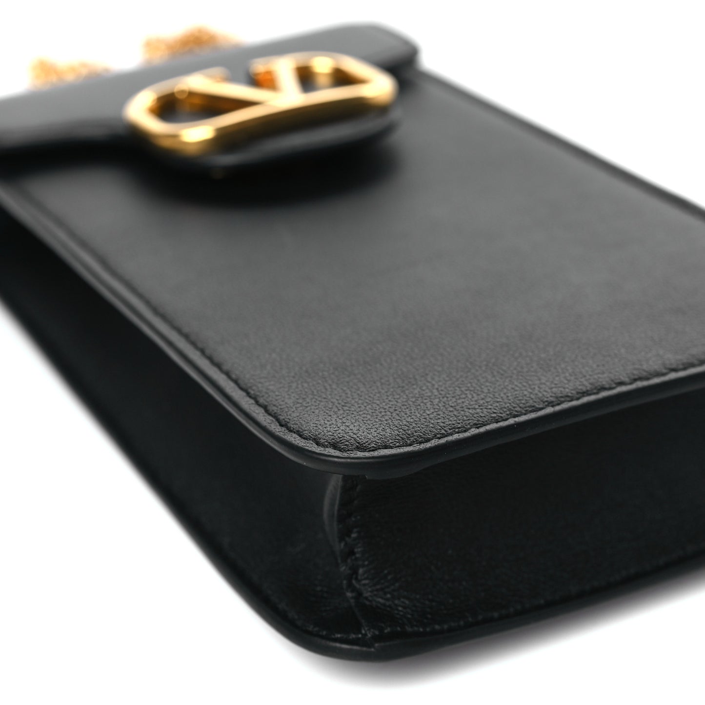 Calfskin Loco Phone Case With Chain Black