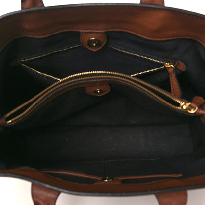 Burberry Grainy Calfskin House Check Large Banner Tote Tan 5 of 11