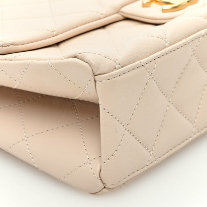 Chanel Lambskin Quilted Chaine Lettre Square Flap Beige 9 of 10
