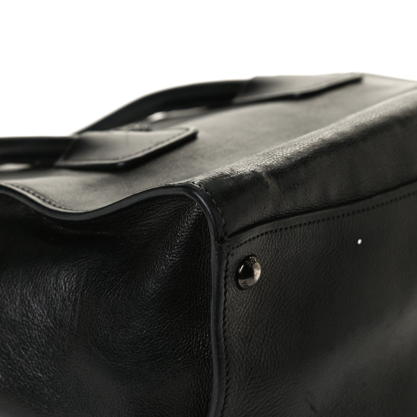 Glace Calf Twin Pocket Tote Black