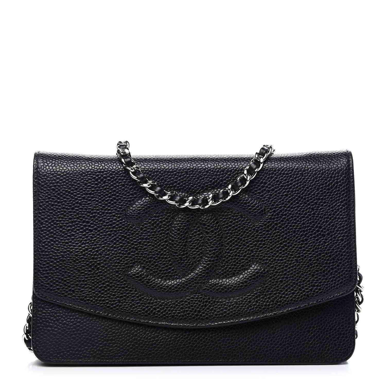 Chanel Caviar Timeless CC Wallet On Chain WOC Black 1 of 10