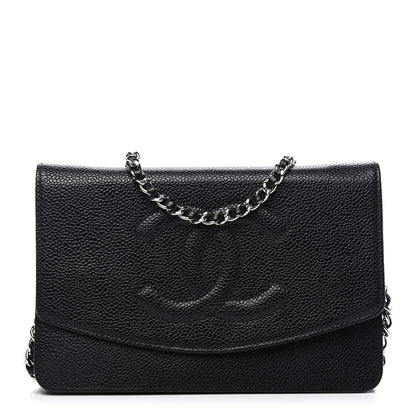 Chanel Caviar Timeless CC Wallet On Chain WOC Black 1 of 10