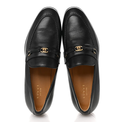 Gucci Calfskin Womens Interlocking G Horsebit Loafers 37 Black 2 of 11