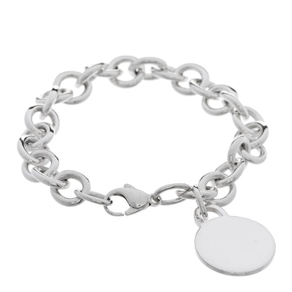Tiffany Sterling Silver Round Tag Charm Bracelet 1 of 3