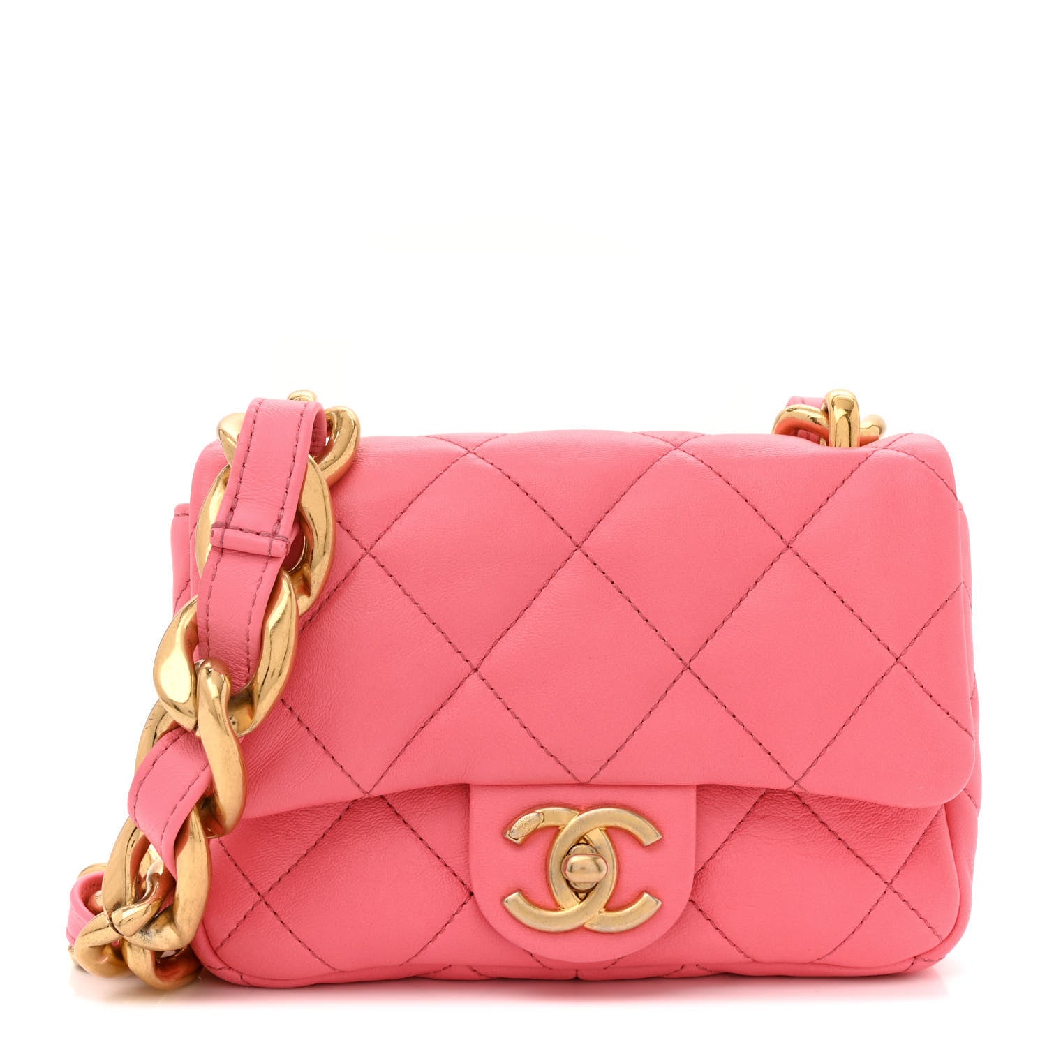 Chanel Lambskin Quilted Mini Funky Town Flap Pink 1 of 11