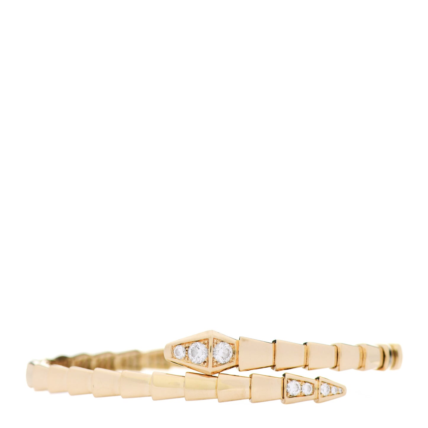 18K Yellow Gold Diamond Serpenti Viper Bracelet M