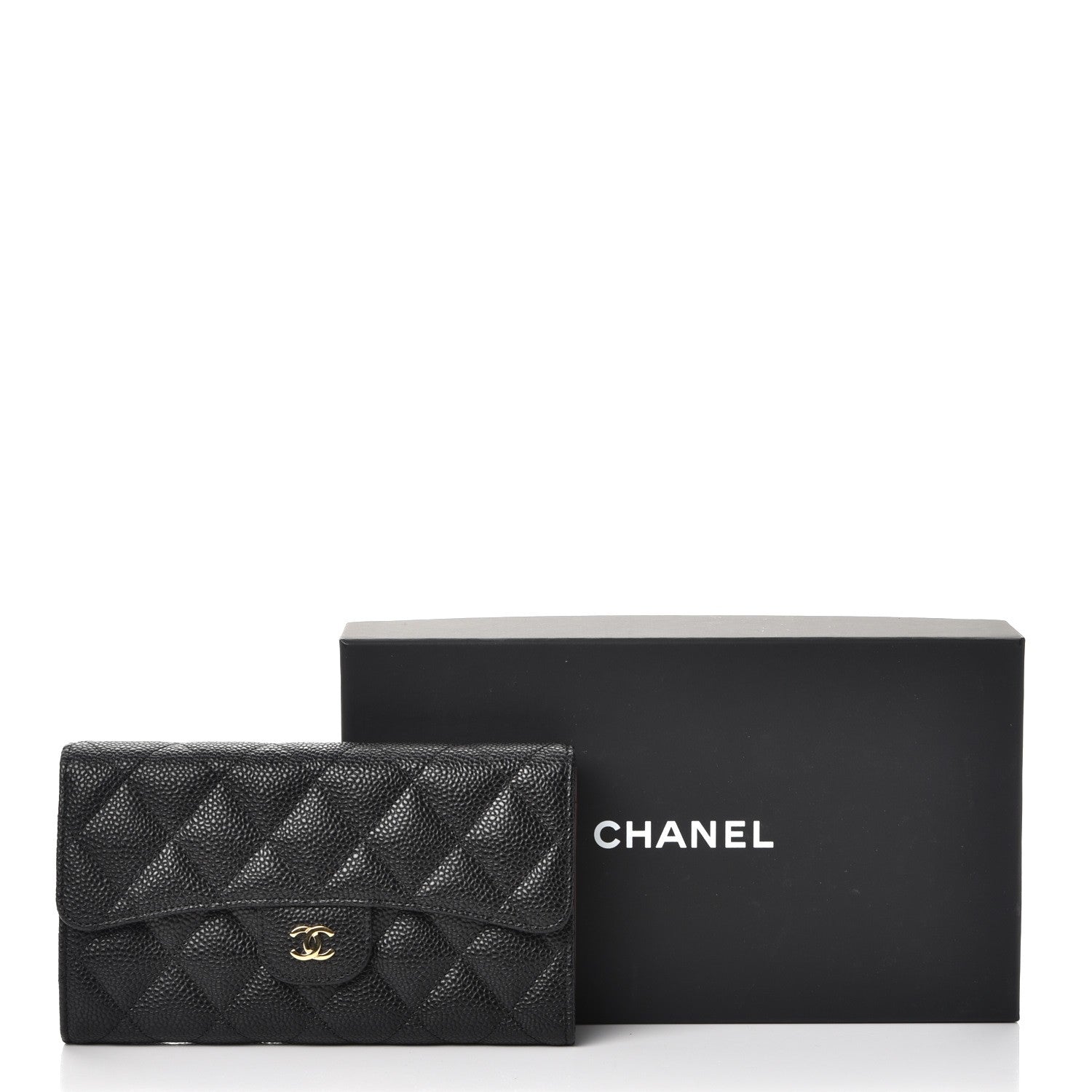 Chanel Caviar Quilted Large Flap Wallet Black 9 of 9