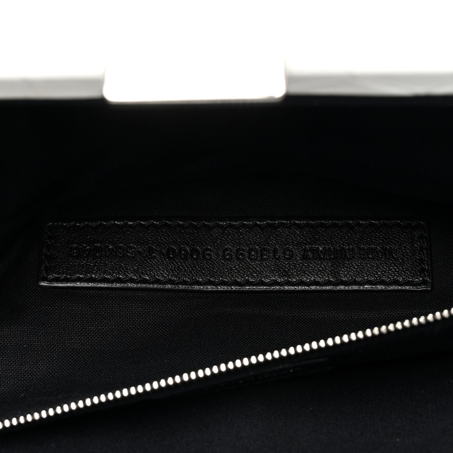 Shiny Supple Calfskin Logo Crocodile Embossed XL Cloud Clutch White