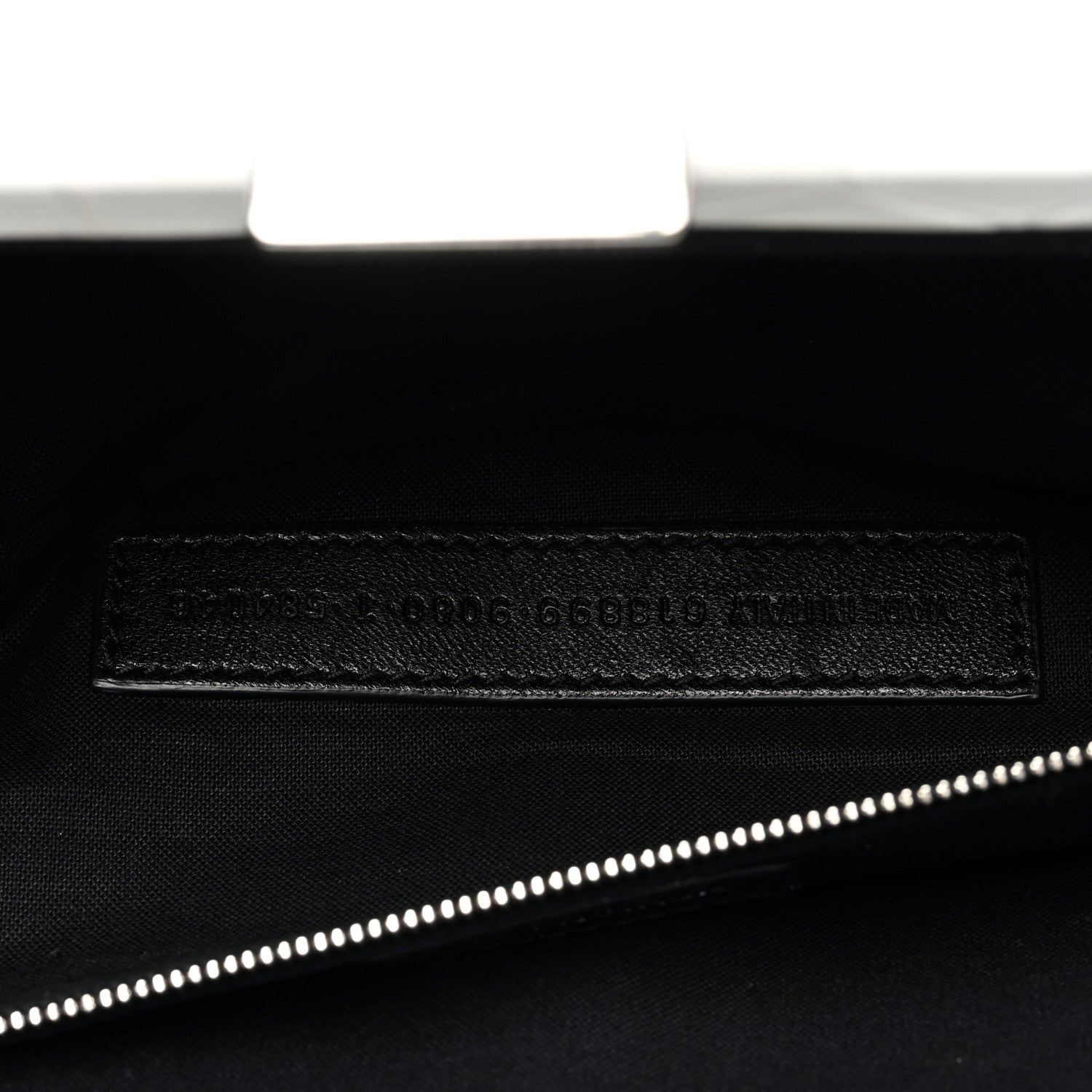 Balenciaga Shiny Supple Calfskin Logo Crocodile Embossed XL Cloud Clutch White 6 of 11