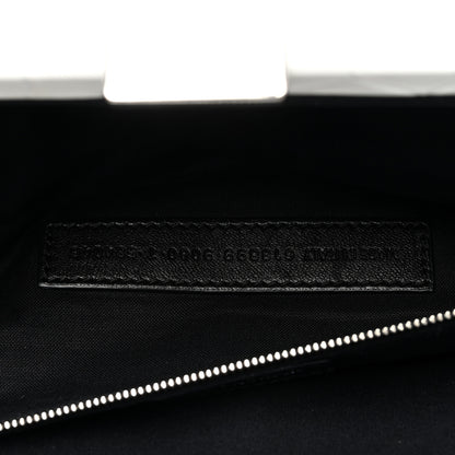 Balenciaga Shiny Supple Calfskin Logo Crocodile Embossed XL Cloud Clutch White 6 of 11