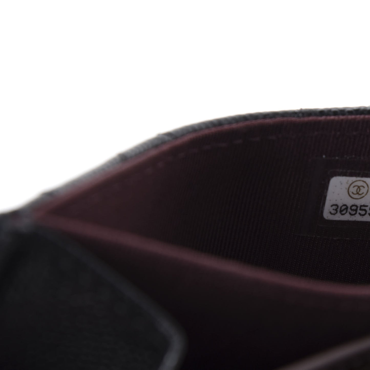Caviar Quilted Flap Card Holder On Chain Black