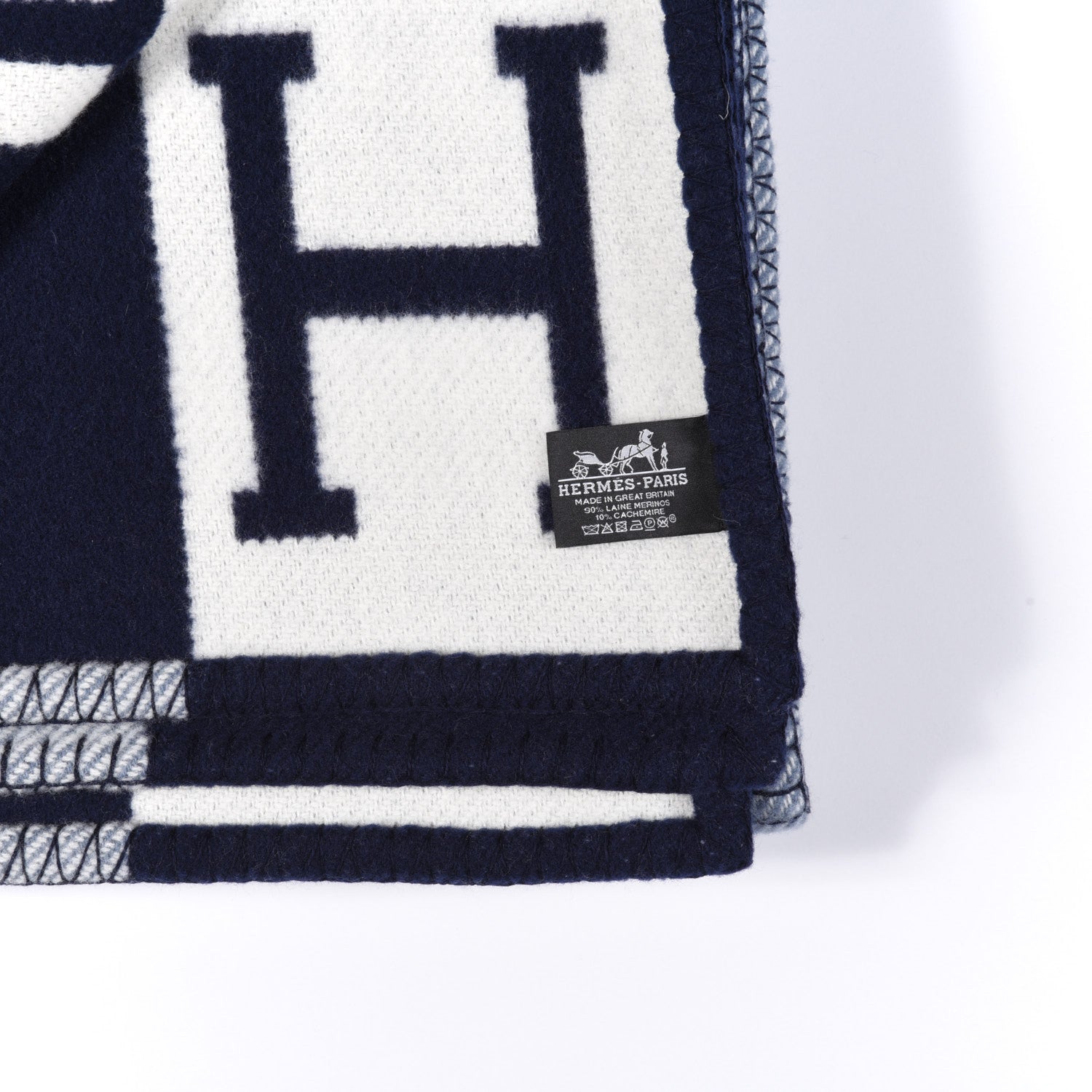 Hermes Wool Cashmere Avalon III Blanket Caban Ecru 3 of 3