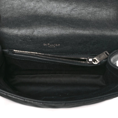 Saint Laurent Sheepskin Matelasse Chevron Monogram Medium College Bag Black 5 of 10