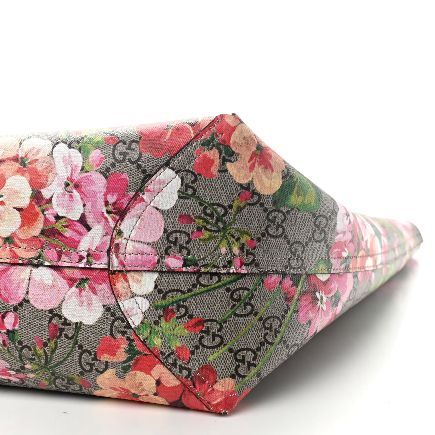 Gucci GG Supreme Monogram Blooms Large Reversible Tote Beige Multicolor Dry Rose 12 of 14