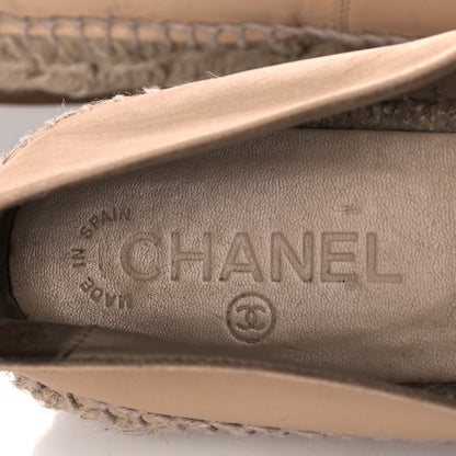 Chanel Lambskin CC Espadrilles 40 Beige Black 8 of 11