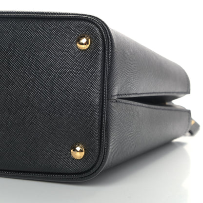 Prada Saffiano Cuir Medium Panier Bucket Bag Black Fuoco 9 of 9
