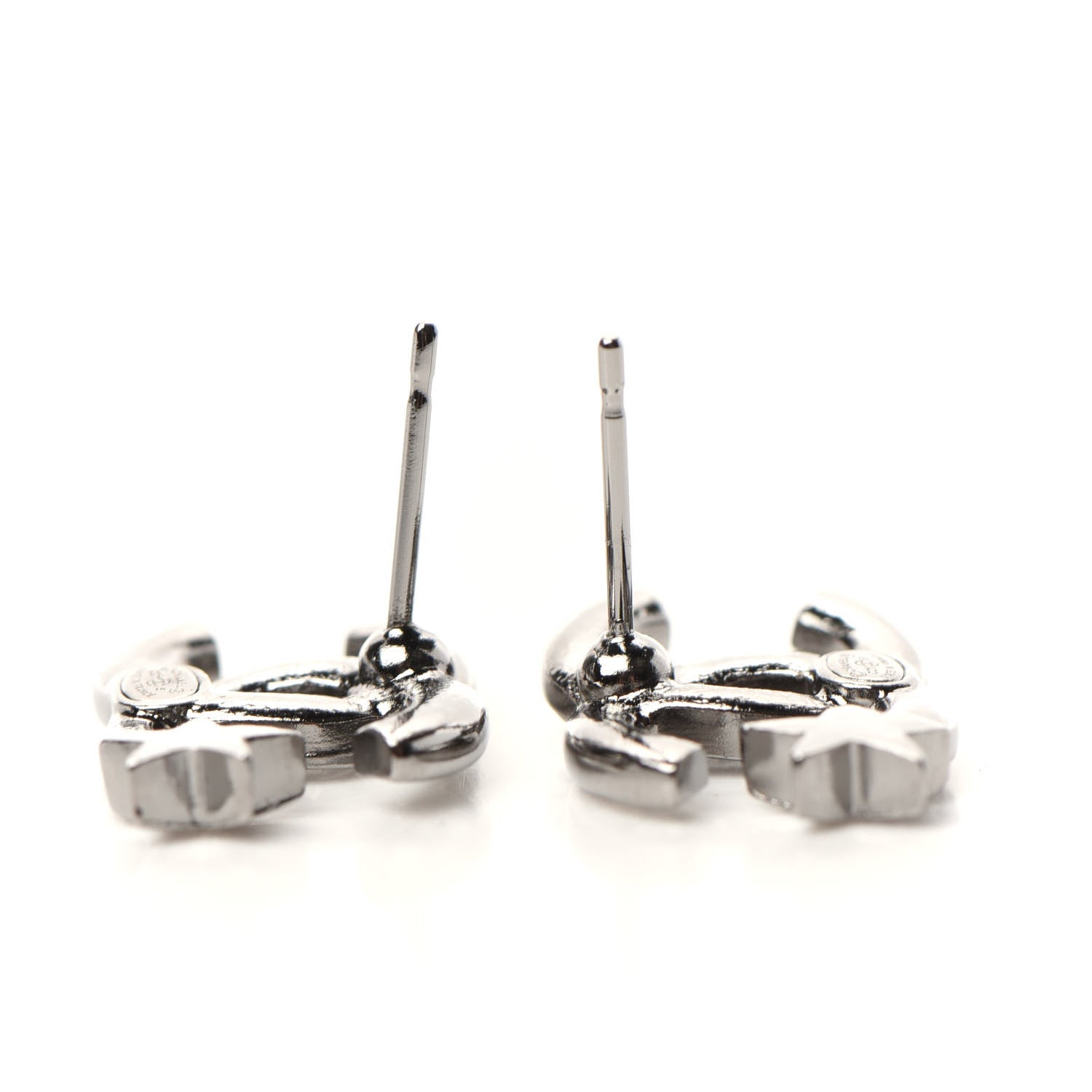 Chanel Crystal CC Starfall Earrings Silver 3 of 5