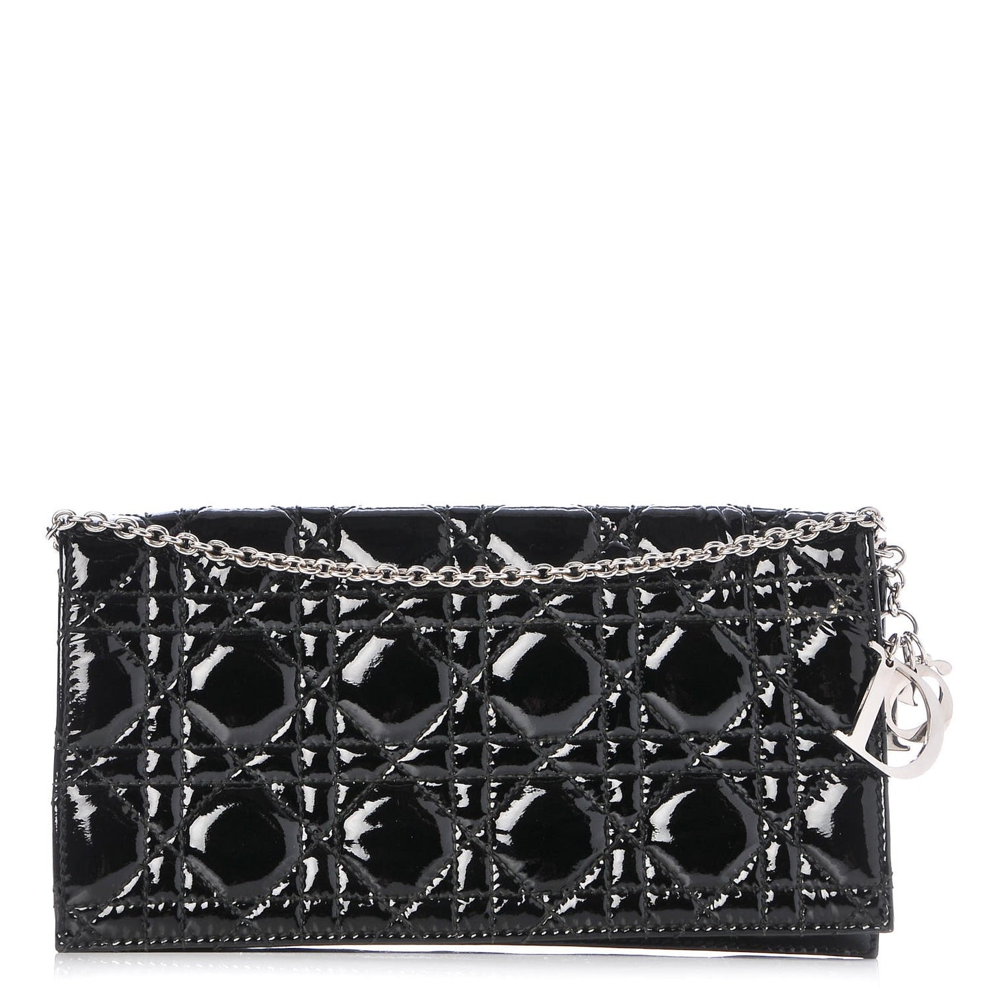 Patent Cannage Lady Dior Convertible Clutch Black
