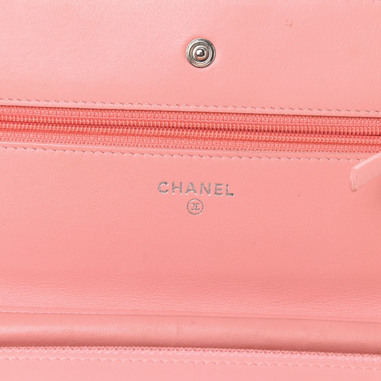 Chanel Patent Quilted Wallet On Chain WOC Coral 6 of 13