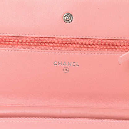 Chanel Patent Quilted Wallet On Chain WOC Coral 6 of 13