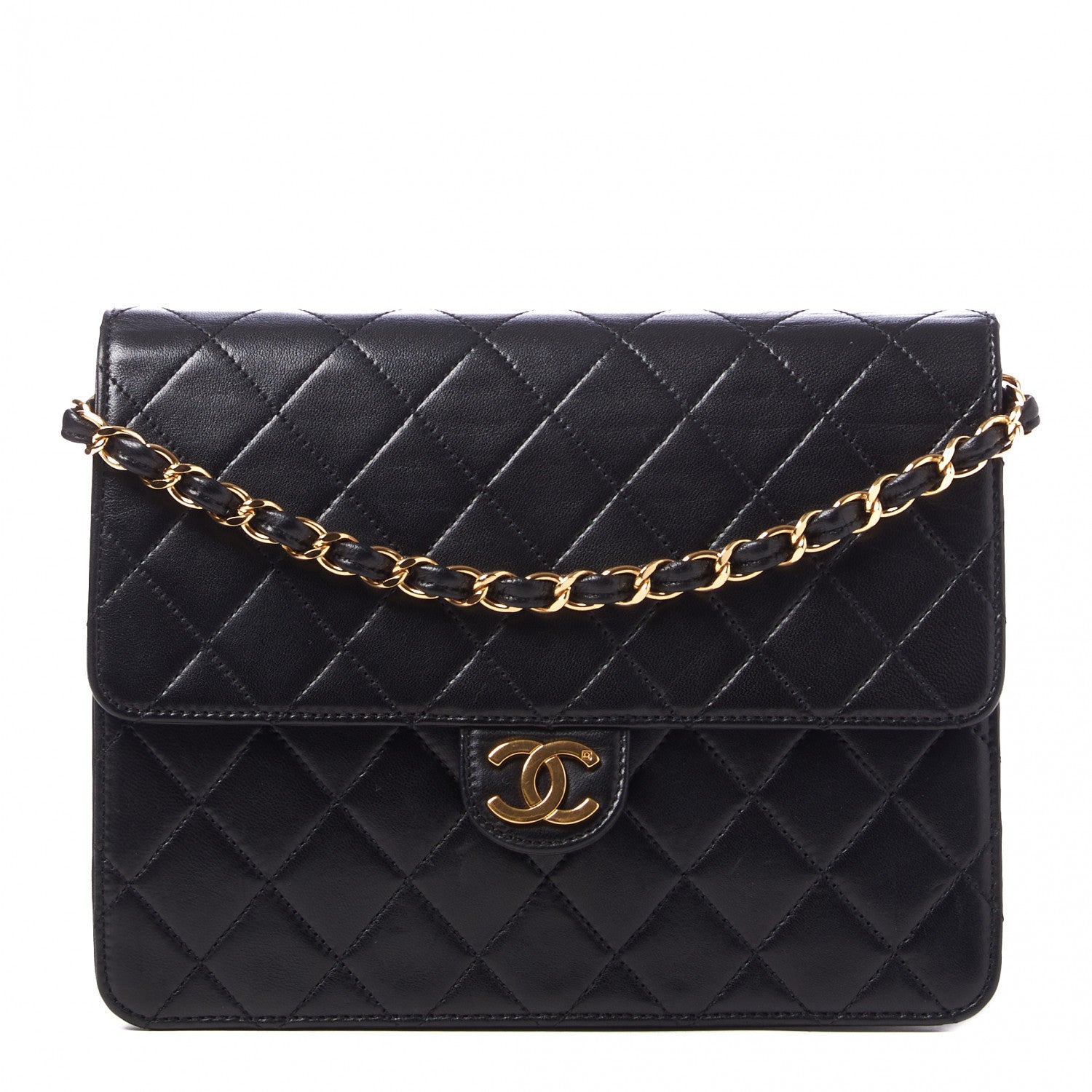 Chanel Lambskin Quilted Small Single Flap Black 1 of 10
