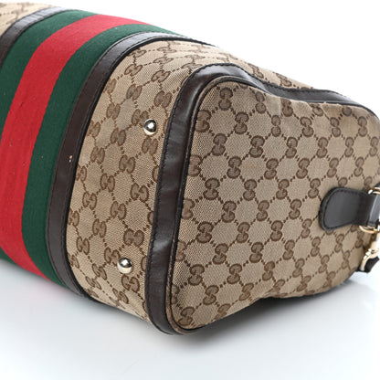 Gucci Monogram Vintage Web Medium Boston Dark Brown 10 of 10
