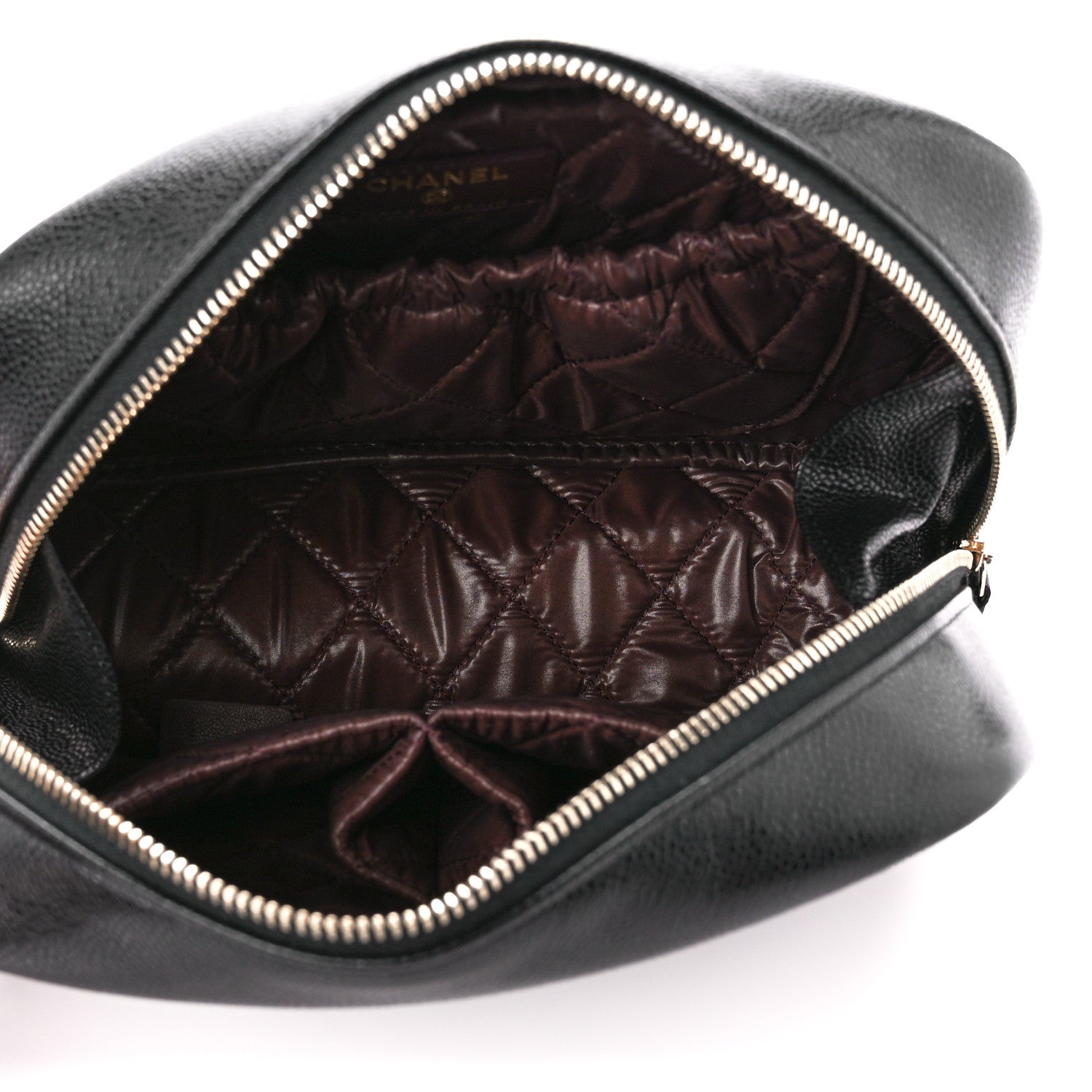 Chanel Caviar Quilted Medium Curvy Pouch Cosmetic Case Black 5 of 11