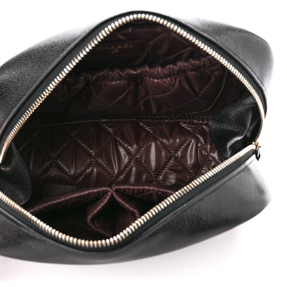 Chanel Caviar Quilted Medium Curvy Pouch Cosmetic Case Black 5 of 11