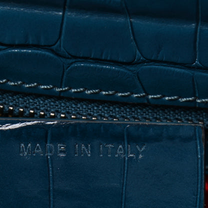 Christian Louboutin Calfskin Crocodile Embossed Medium Paloma Blue 7 of 10
