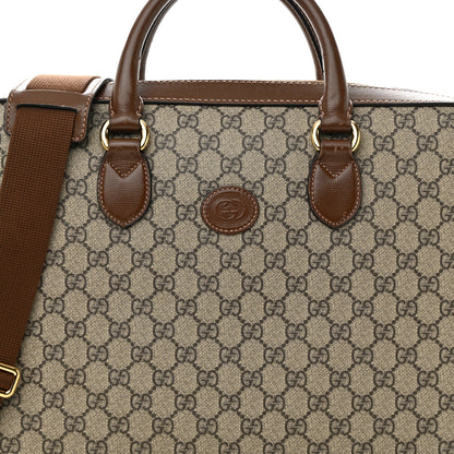 Gucci GG Supreme Monogram Azalea Calfskin Retro Interlocking G Business Case Beige Ebony Brown Sugar 7 of 16