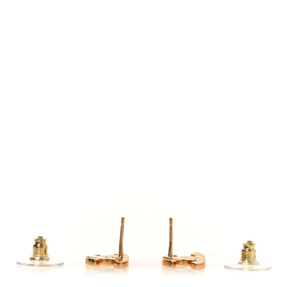 Chanel Metal CC Paris Button Stud Earrings Gold 3 of 5