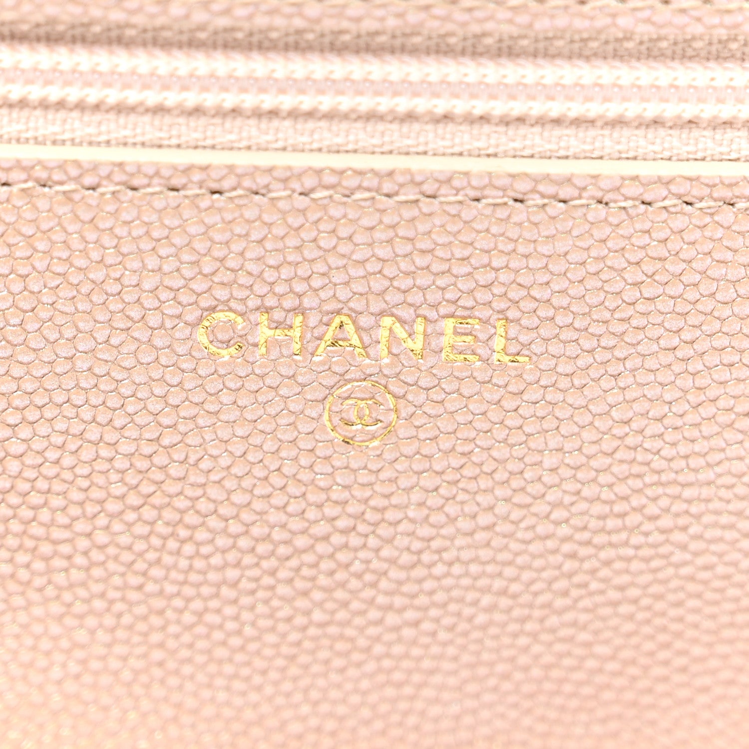 Chanel Iridescent Caviar Quilted Wallet on Chain WOC Beige 6 of 13