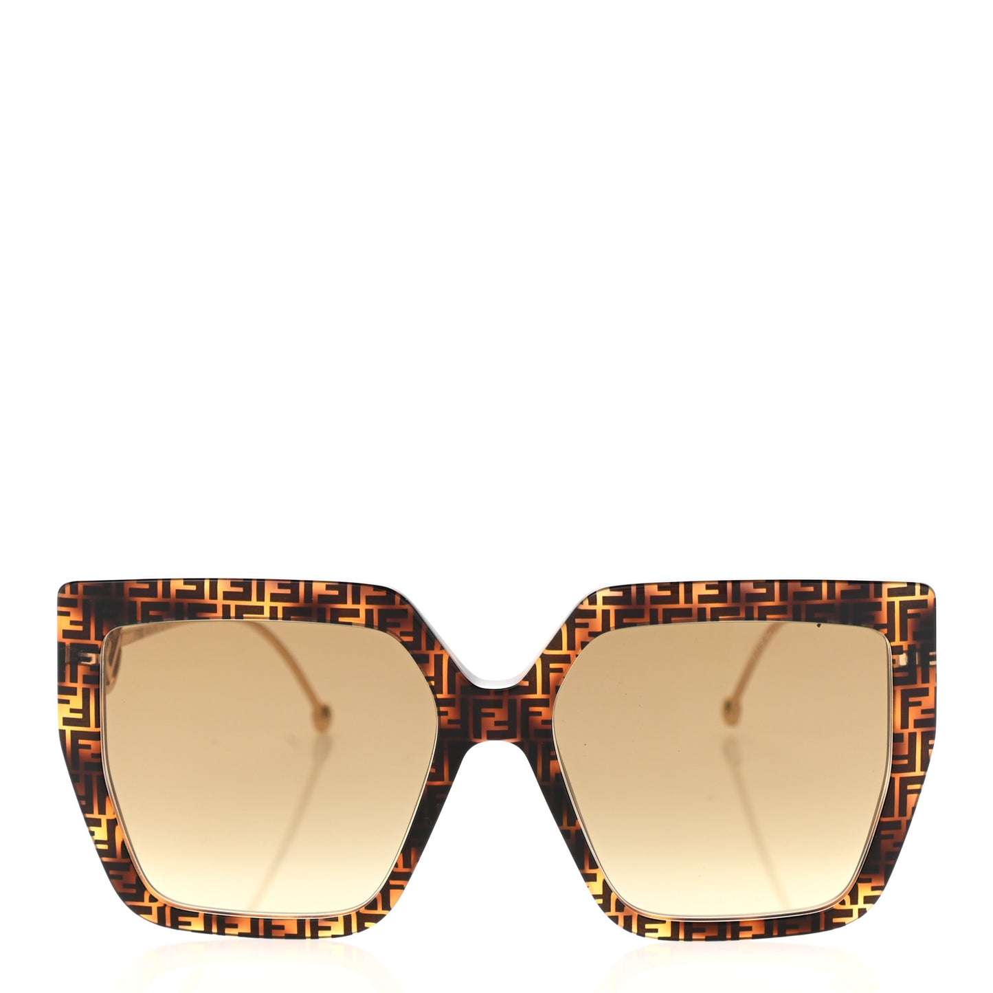 Acetate Metal F is Fendi FF Butterfly Sunglasses FF 0410/S Havana