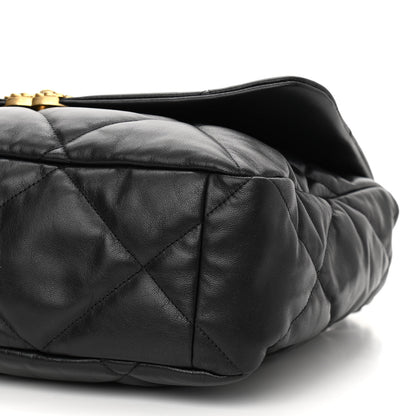 Chanel Lambskin Quilted Maxi Chanel 19 Flap Black 10 of 10
