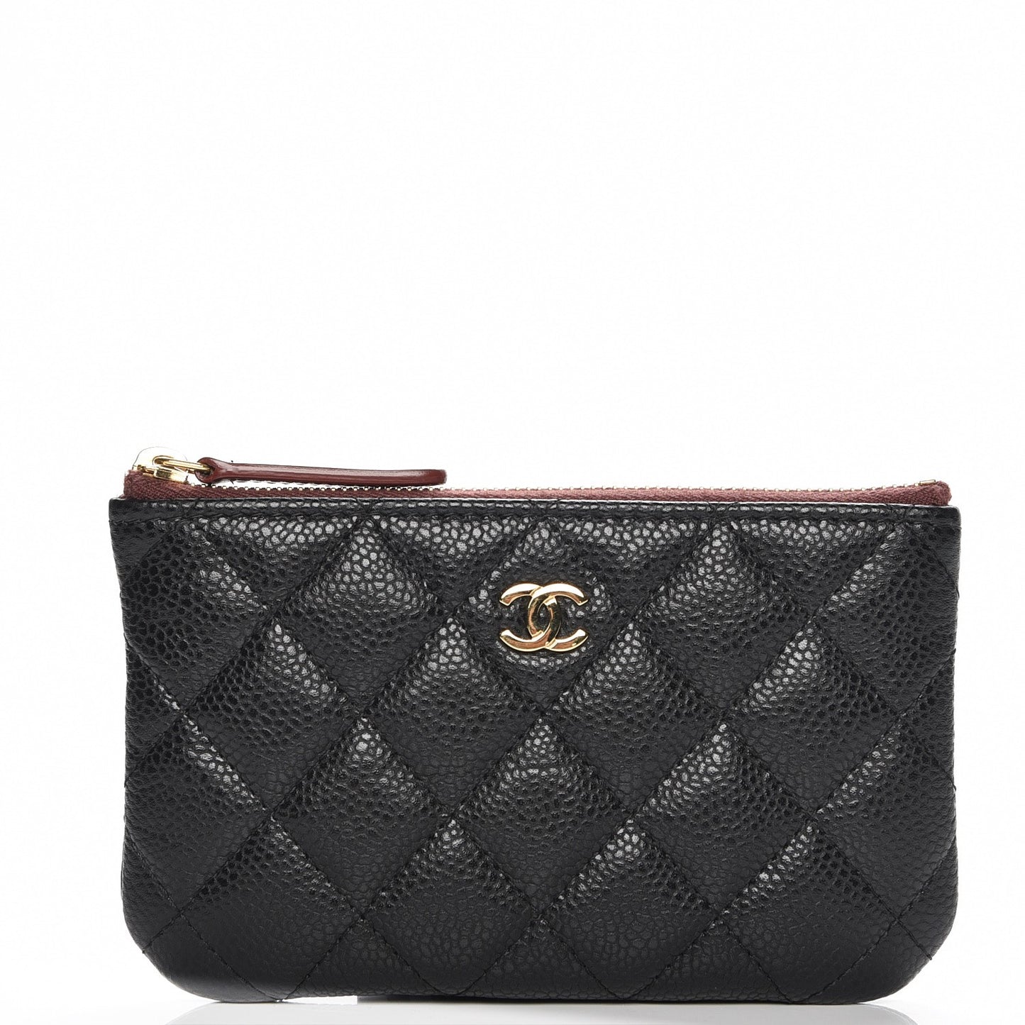 Caviar Quilted Small Cosmetic Case Black