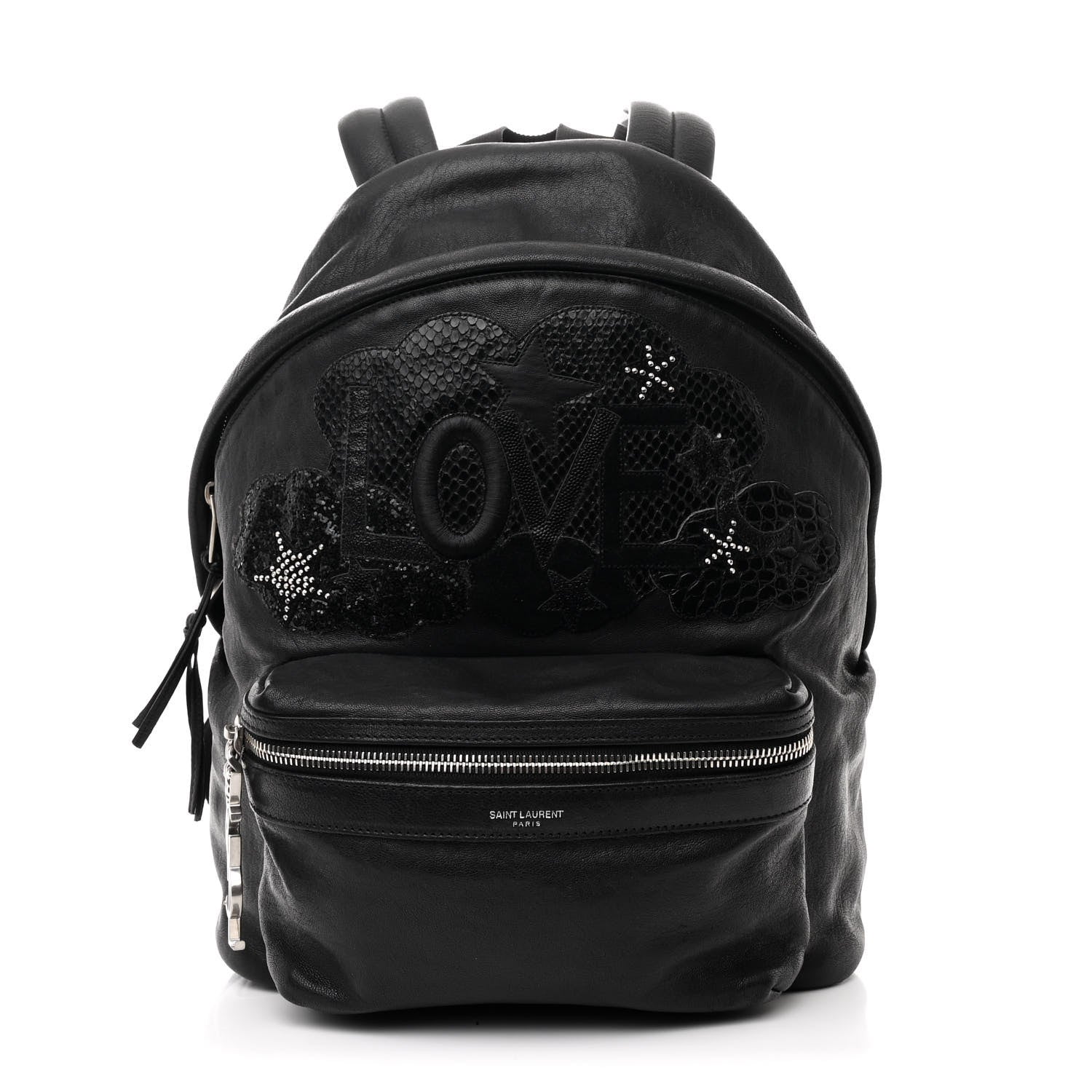 Saint Laurent Sheepskin Snakeskin Mini Love Appliqué City Backpack Black 1646577 – FASHIONPHILE