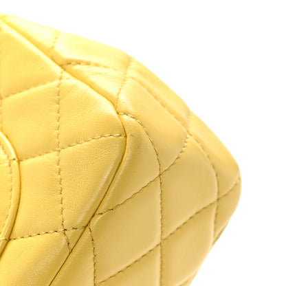Chanel Lambskin Resin Quilted Mini Rectangular Pearl Samba Flap Yellow 11 of 12