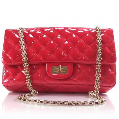 Chanel Patent Reissue Double Compartment Flap Cherry 1 of 11
