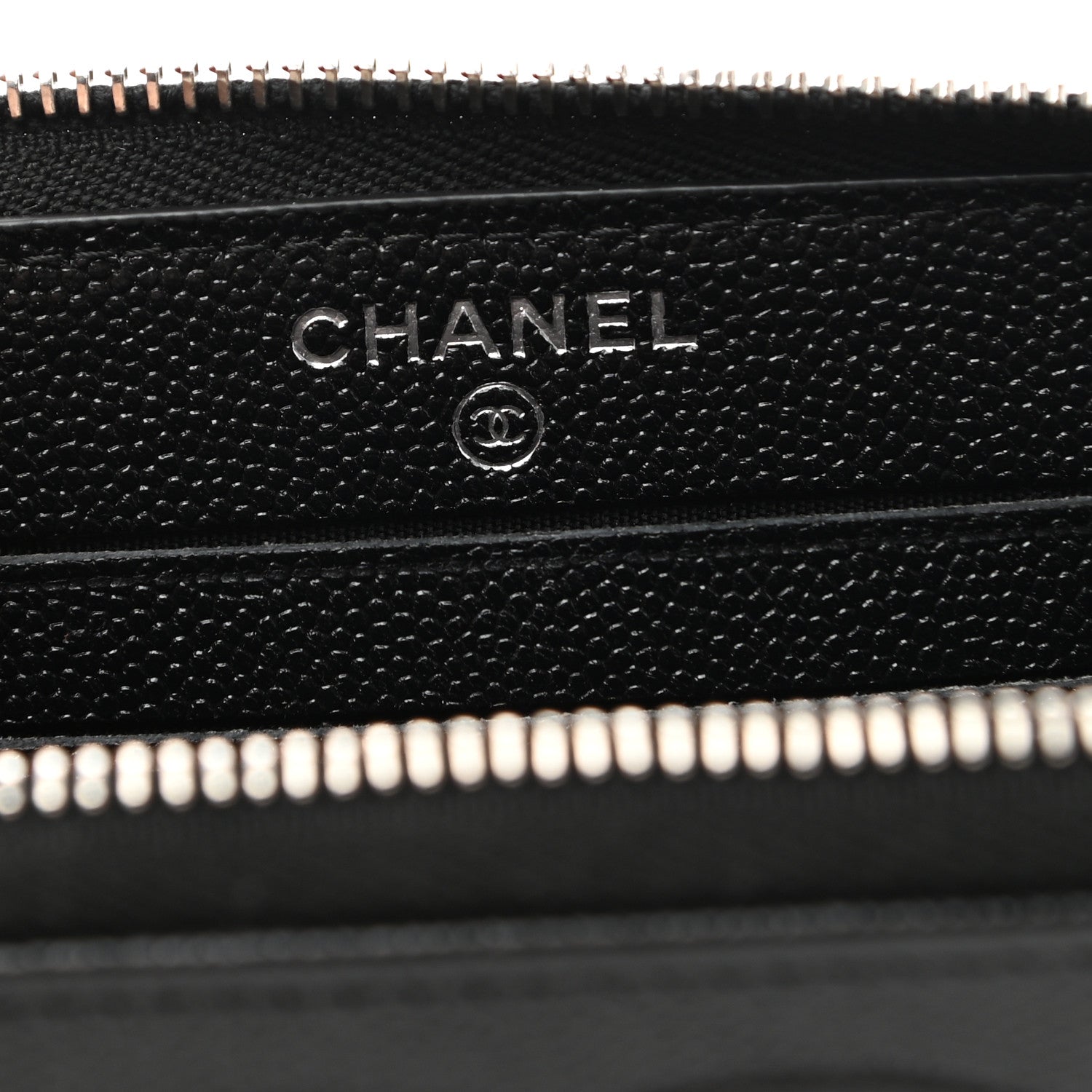 Chanel Caviar CC Small Zip Around Wallet Black Blue Green 6 of 8